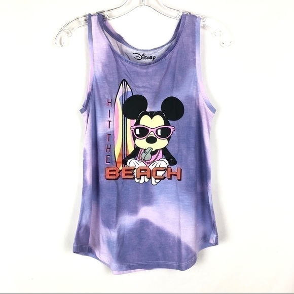 🦄2/$20 Disney Mickey Hit the beach purple tank - Picture 1 of 5